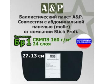 Баллистический пакет в абдоминальную панель (MOLLE) от Stich Profi. Класс защитной структуры Бр 1.