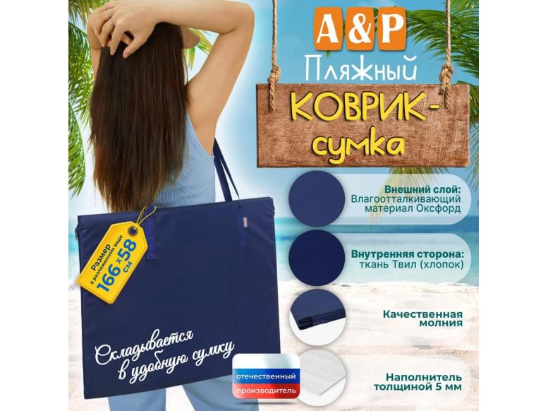 Пляжный коврик-сумка. Одноместный. 
