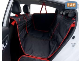 Автогамак Happy Dog Premium (Хэппи Дог Премиум). Цвет: черный с красной окантовкой.