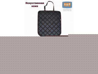 Коврик под детское автокресло. Искусственная кожа. Цвет: черный с коричневой прострочкой Ромб.